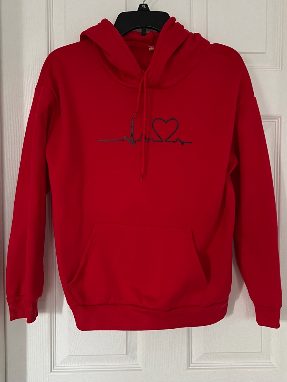 SHEIN Red Heartbeat Graphic Hoodie